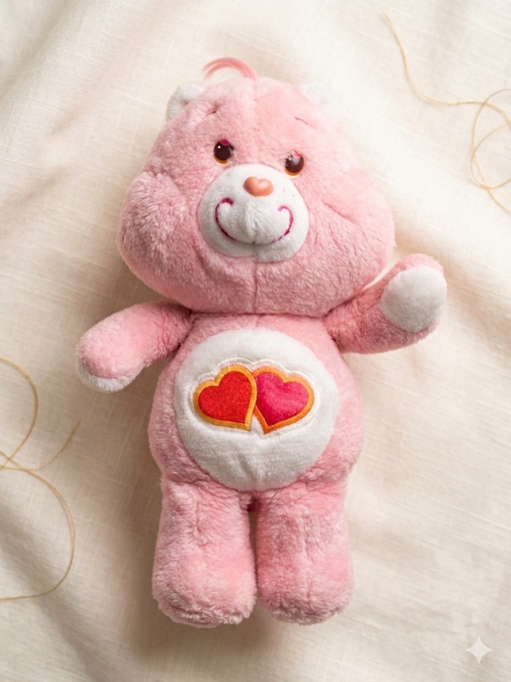 Vintage 80s Care Bears Love A lot Bear Plush Pink Hearts 1983 Kenner Toy 13”